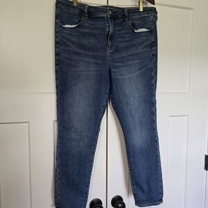 American Eagle Outfitters Blue High Rise Jeggings 18 Short